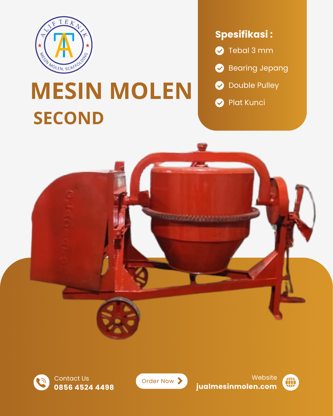 jual mesin molen second